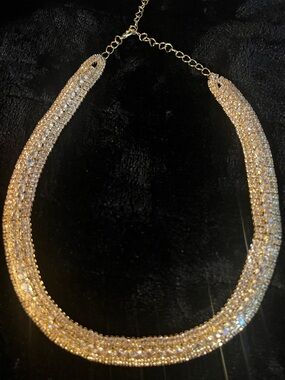 Gold Crystal Statement Necklace - Women Jewelry